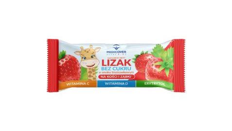 Lizak na kości i ząbki o smaku truskawkowym 5szt.