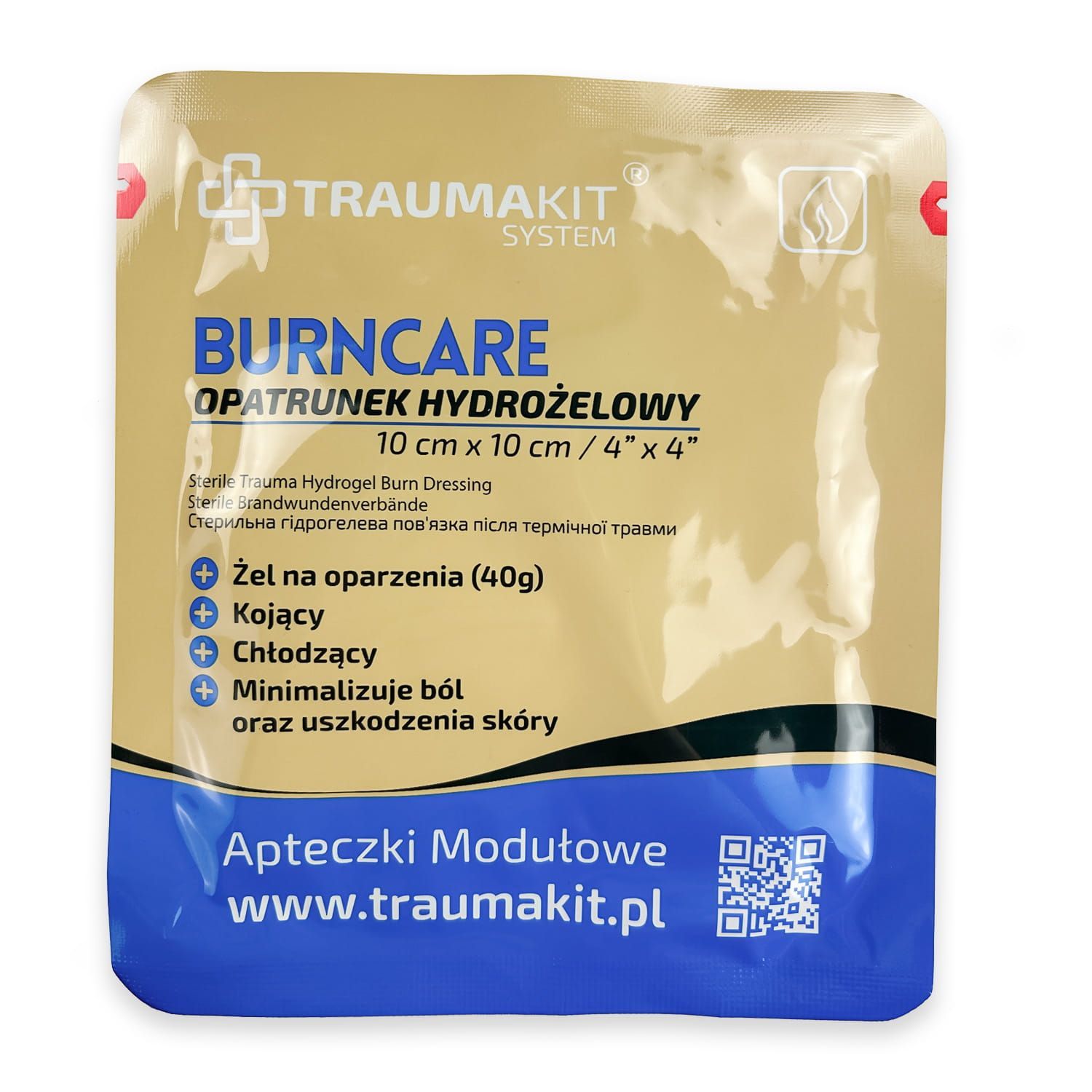 Opatrunek hydrożelowy Burncare 10x10cm TRAUMA KIT