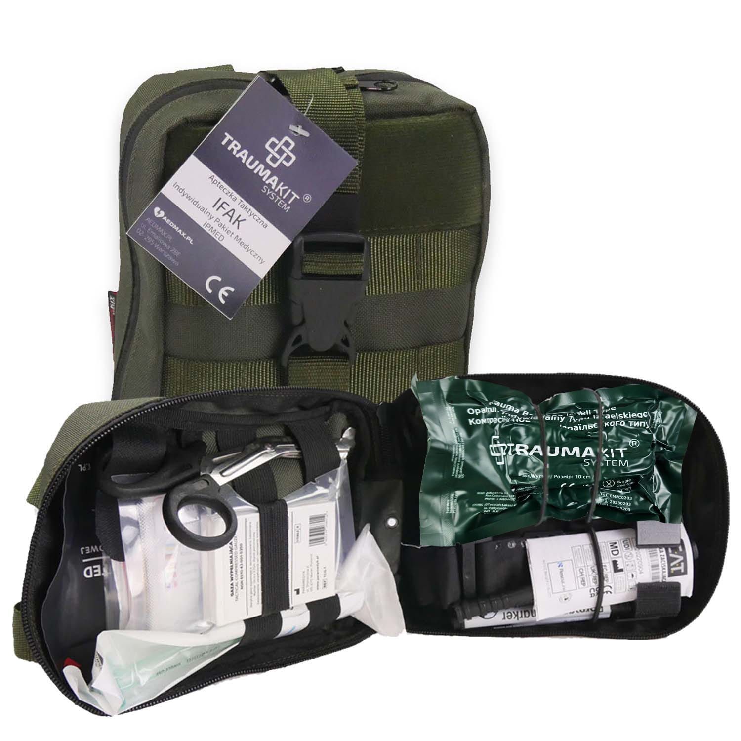 Apteczka Taktyczna - IFAK - Indywidualny Pakiet Medyczny IPMED (zielony)