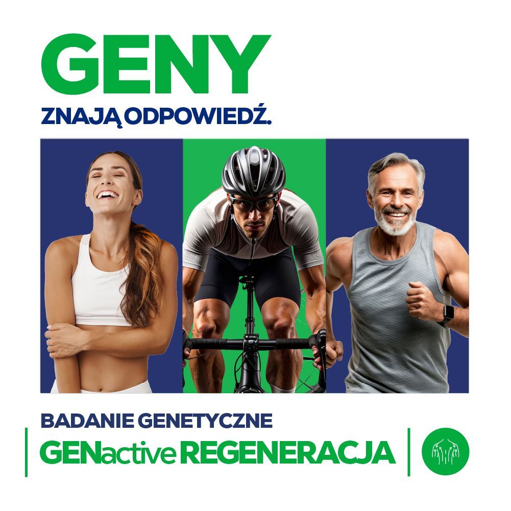 GENactive Regeneracja - pakiet badań sprawdzający genetyczną skłonność do kontuzji i efektywność regeneracji