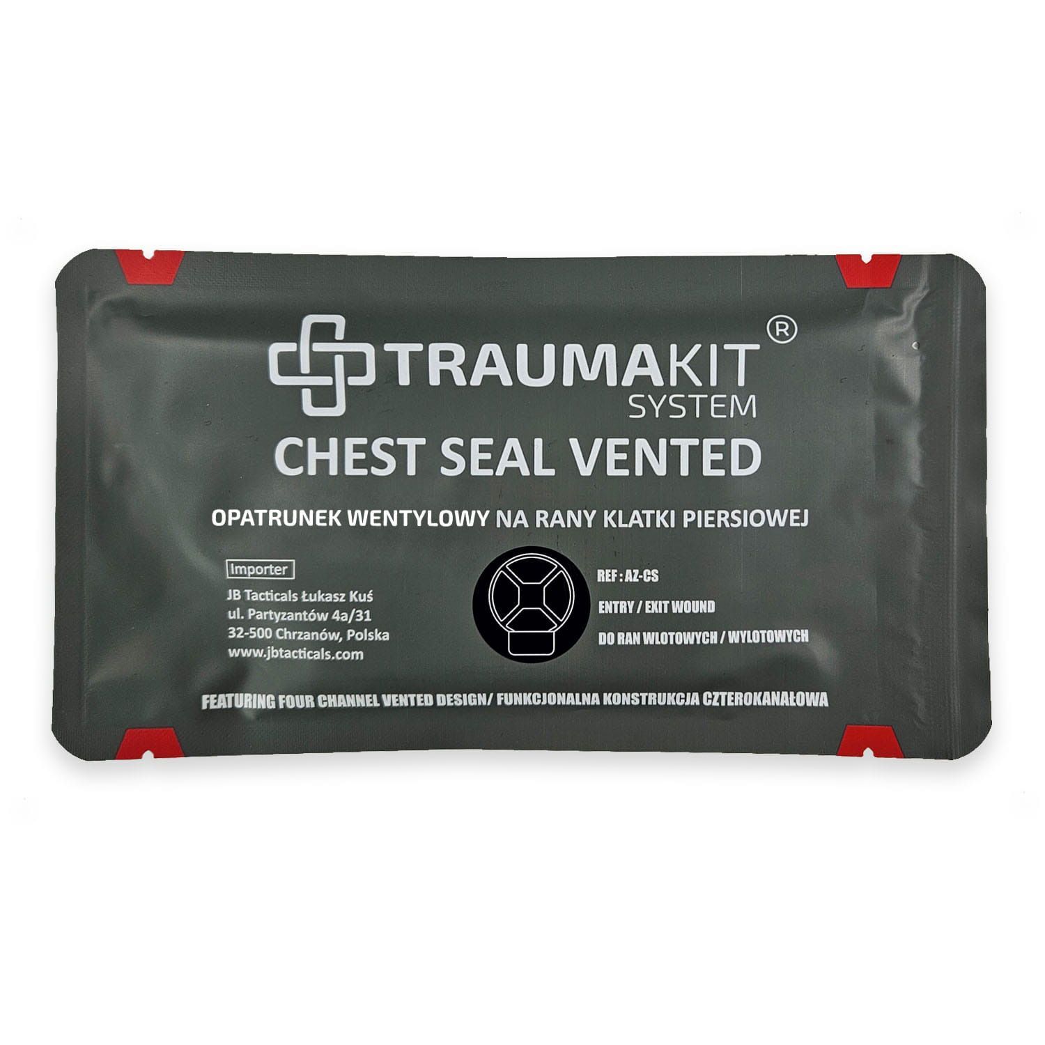 Opatrunek wentylowy typu BCS Chest Seal Vented TRAUMA KIT