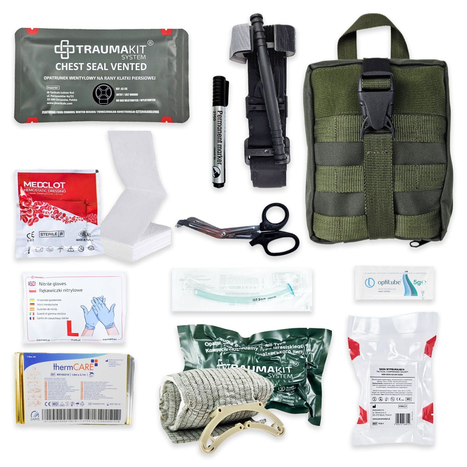 Apteczka Taktyczna - IFAK - Indywidualny Pakiet Medyczny IPMED (zielony)