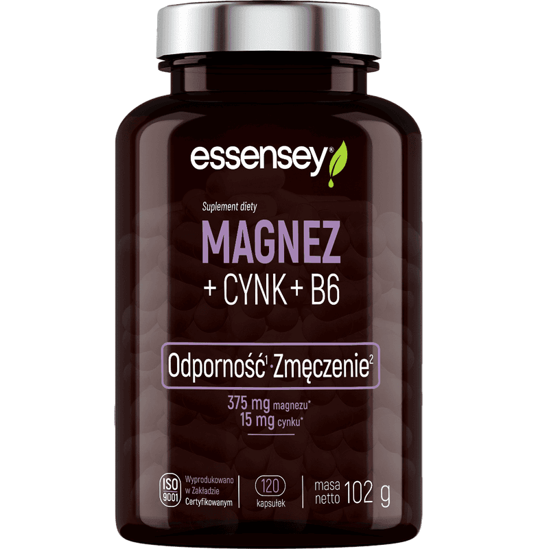 Magnez + Cynk + Witamina B6 w 120 kapsułkach