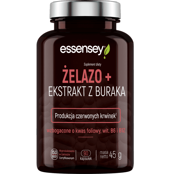 Żelazo + Ekstrakt z Buraka w 90 kapsułkach