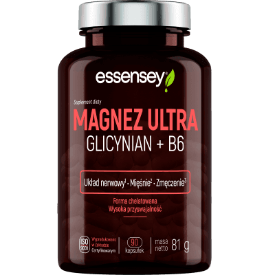 Magnez Ultra Glicynian + B6 w 90 kapsułkach 