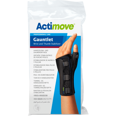 ACTIMOVE PRO GAUNTLET Orteza stabilizująca nadgarstek i kciuk z 2 szynami czarny