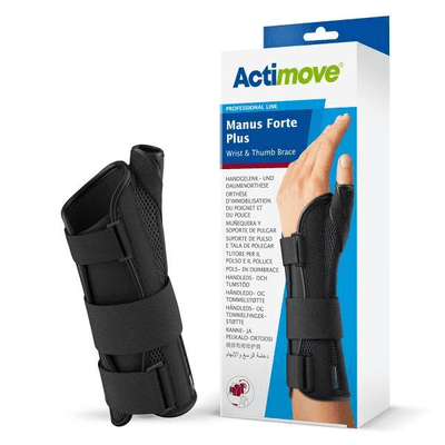 ACTIMOVE PRO Manus Forte Plus Orteza nadgarstka i kciuka prawa, kolor: czarny