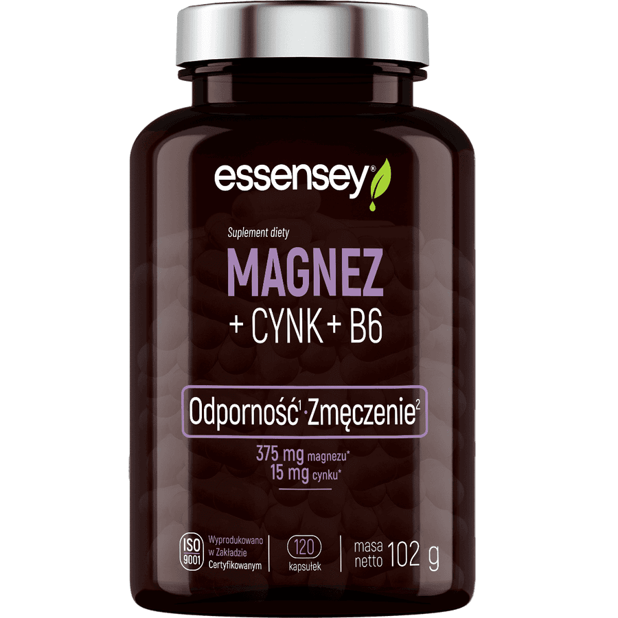 Magnez + Cynk + Witamina B6 w 120 kapsułkach