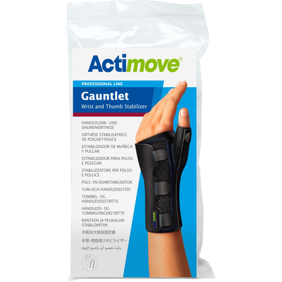 ACTIMOVE PRO GAUNTLET Orteza stabilizująca nadgarstek i kciuk z 2 szynami czarny