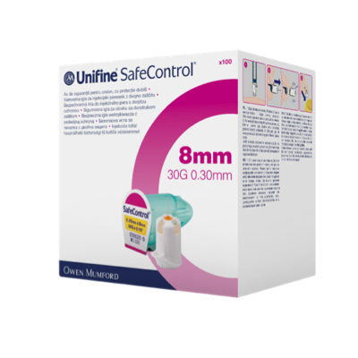 Unifine SafeControl aktywne bezpieczne igły do insuliny (4mm, 5mm lub 8mm)