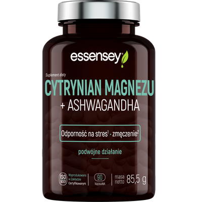 Cytrynian Magnezu + Ashwagandha w 90 kapsułkach