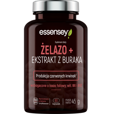 Żelazo + Ekstrakt z Buraka w 90 kapsułkach